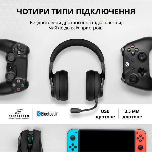 Фото - Гарнітура бездротова ігрова Corsair Virtuoso RGB Wireless XT Black (CA-9011188-EU)