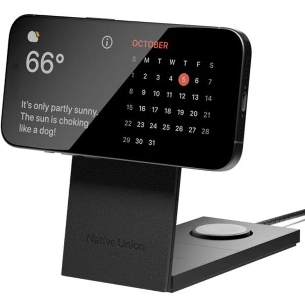 Фото - Бездротовий зарядний пристрій Native Union Rise 3-in-1 Qi2 Wireless Charger Black (RS-3IN1-BLK-INT)