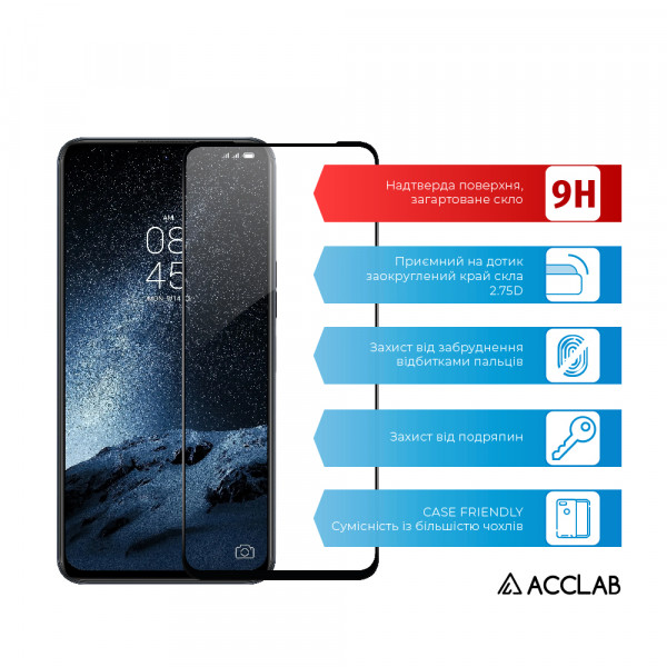 Фото - Захисне скло для смартфону ACCLAB Full Glue for Tecno Camon 18 Premier Black (1283126529177)