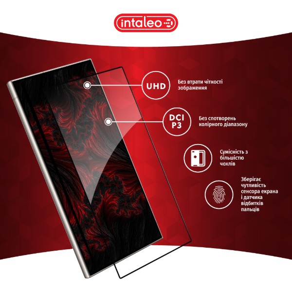 Фото - Защитное стекло для смартфона Intaleo Full Glue for Samsung Galaxy S24 Ultra Black (1283126590252)