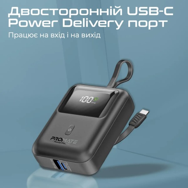 Фото - Батарея мобильная Promate 10000mAh (powerpod-10.black)