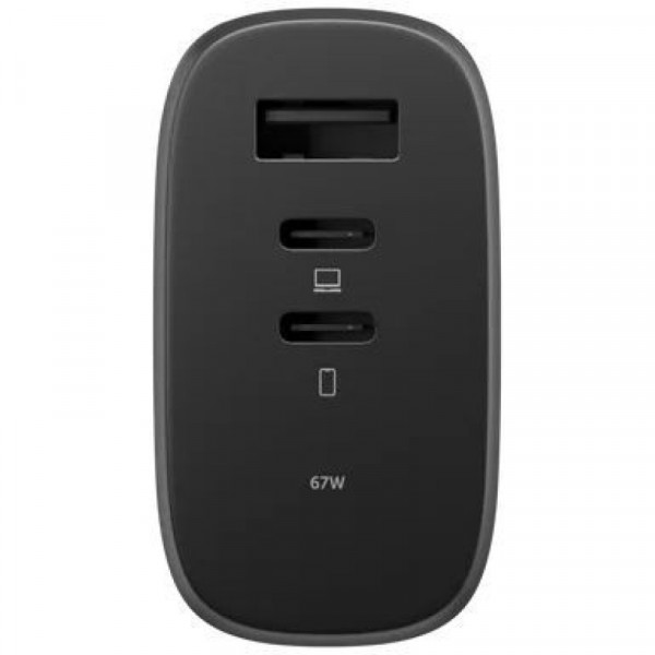 Фото - Мережевий зарядний пристрій Native Union Fast GaN Charger PD 67W 3 Ports Black (FAST-PD67-BLK-2CA)