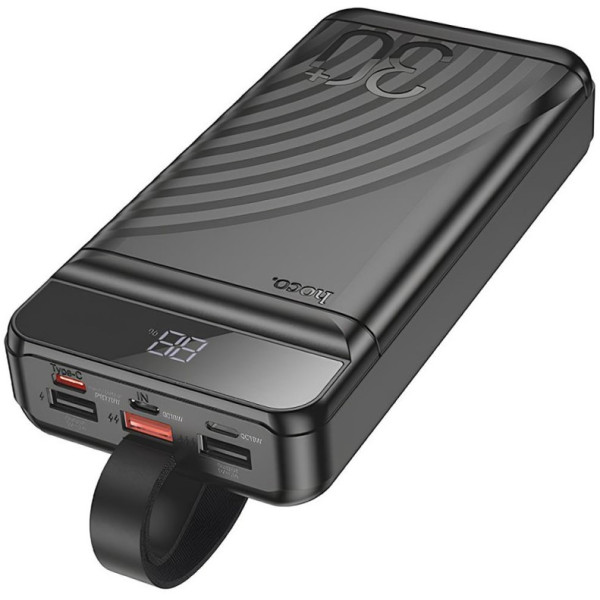 Фото - Батарея мобільна HOCO J123B Element PD20W+LCD+LED Lamp 30000 mAh Black