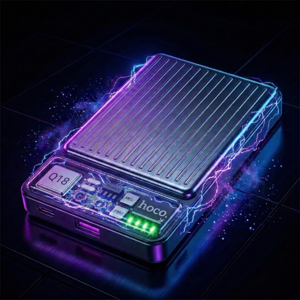Фото - Батарея мобильная HOCO Q18 Tourer 22.5W + PD20W Magnetic 10000 mAh Black (715106)