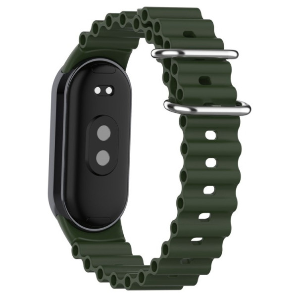 Фото - Ремінець для фітнес-браслету BeCover Wave Style for Xiaomi Mi Smart Band 8 / 9 / 10 Dark Green (714351)