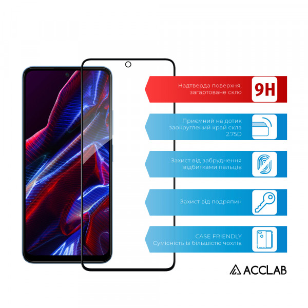Фото - Захисне скло для смартфону ACCLAB Full Glue for Xiaomi Poco X5 Black (1283126567360)