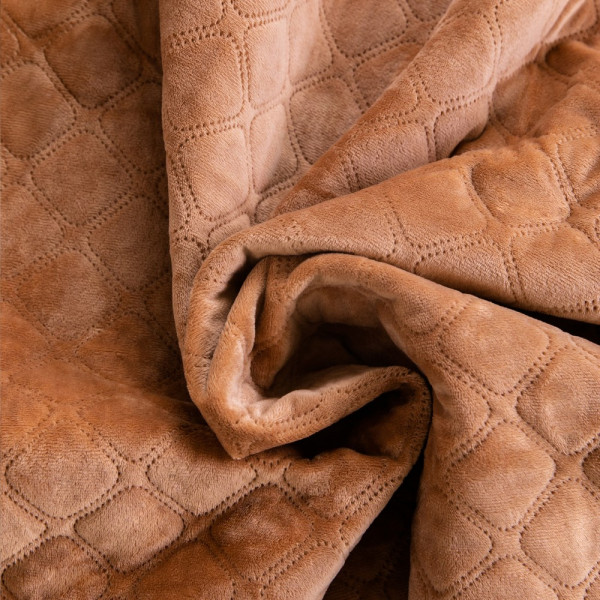 Фото - Покрывало двуспальное ТЕП Velour 240х260 см Кофейный/Ромб круглый (4-00518_22390)