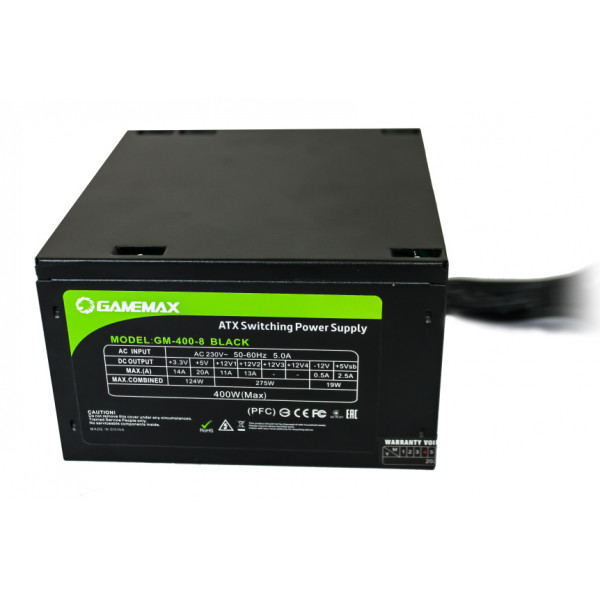 Фото - Блок живлення для ПК Gamemax GM-400-8CM Black