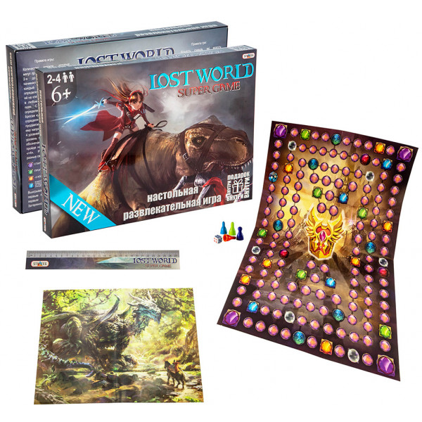 Фото - Настольная игра (5-7 лет) Strateg бродилка "Затерянный мир", рус (40015)