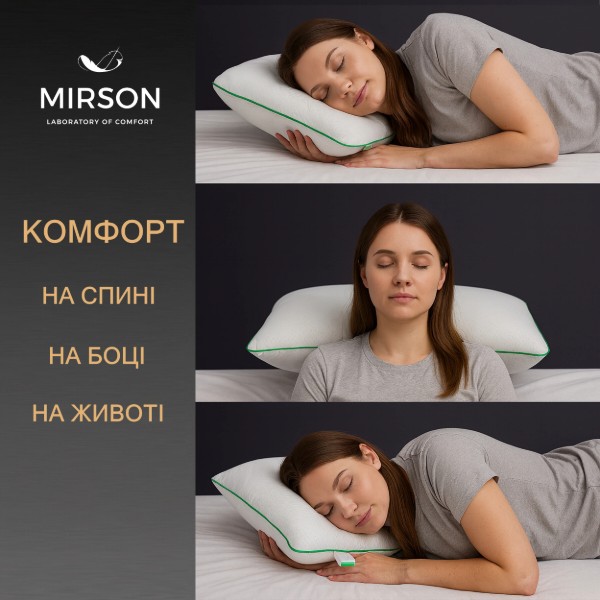 Фото - Подушка ортопедическая MirSon №4002 Green Nature Alberto WoMen 59х43х10 см (2200006422105)