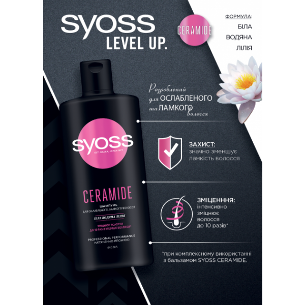Фото - Шампунь жіночий SYOSS Ceramide 440 мл (4015100339000)