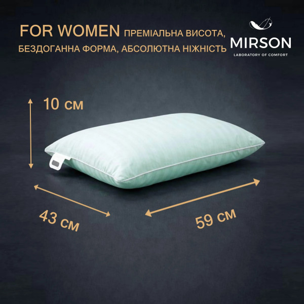 Фото - Подушка ортопедична MirSon №4023 Satin Stripe 30-0015 Green Wave Women (2200006422327)