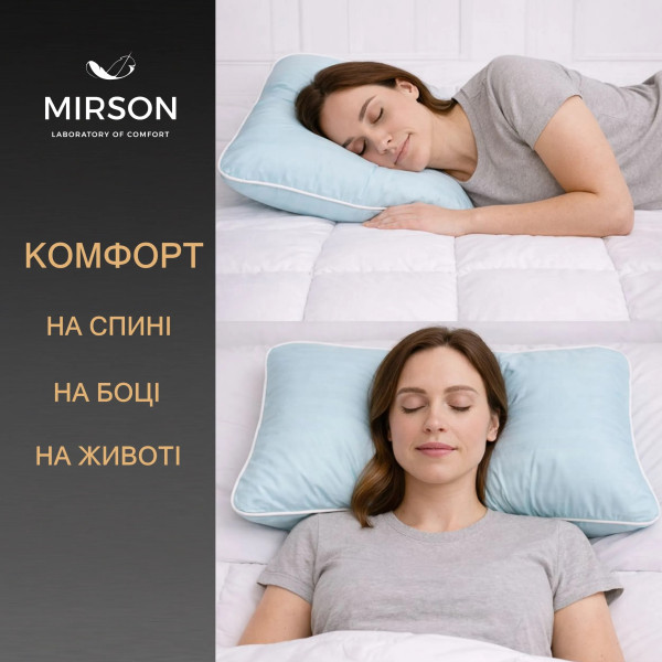 Фото - Подушка ортопедична MirSon №4023 Satin Stripe 30-0015 Green Wave Women (2200006422327)