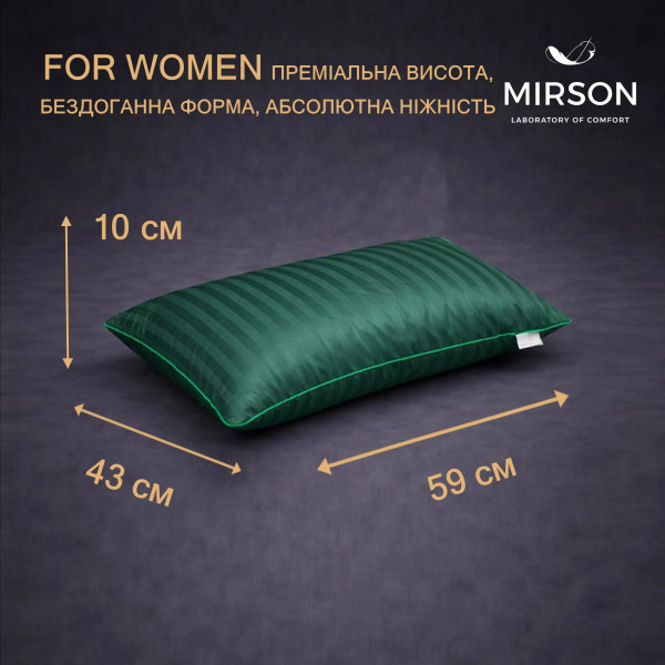 Фото - Подушка ортопедична MirSon №4025 Satin Stripe 30-0017 Green Women (2200006422358)