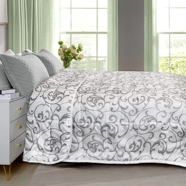 Фото - Ковдра демісезонна двоспальна євро Zastelli 200х220 см холлофайбер А111 Вензеля (20281) Фото - Ковдра демісезонна двоспальна євро Zastelli 200х220 см холлофайбер А111 Вензеля (20281)