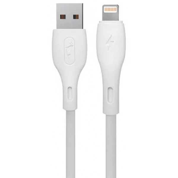Фото - Кабель синхронізації даних SkyDolphin S22L Soft Silicone USB-Lightning 1m White (USB-000599)