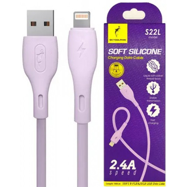Фото - Кабель синхронізації даних SkyDolphin S22L Soft Silicone USB-Lightning 1m Violet (USB-000600)
