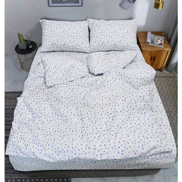 Фото - Комплект постільної білизни Zastelli Ластівки бязь 145х210 Білий (20493)