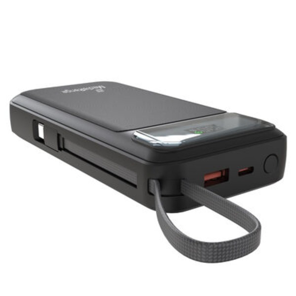 Фото - Батарея мобильная MediaRange Powerbank 20.000 mAh, USB-C, Lightning Charging Cables, Black (MRMA756)