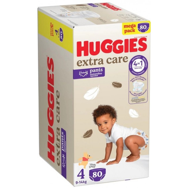 Фото - Одноразовые подгузники-трусики Huggies Extra Care Размер 4 (9-14 кг), 80 шт. (5029053582405)