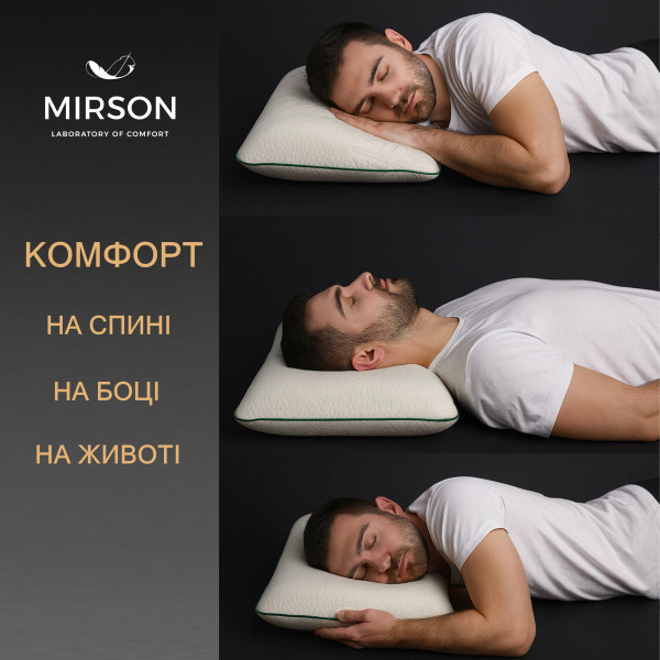 Фото - Подушка ортопедична MirSon №4086 Delicate Satin 0165 Estella Men 59х43х12 см (2200006422983)