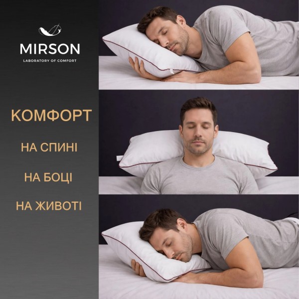 Фото - Подушка ортопедическая MirSon №4068 Satin Stripe 30-0001 White MEN (2200006422792)