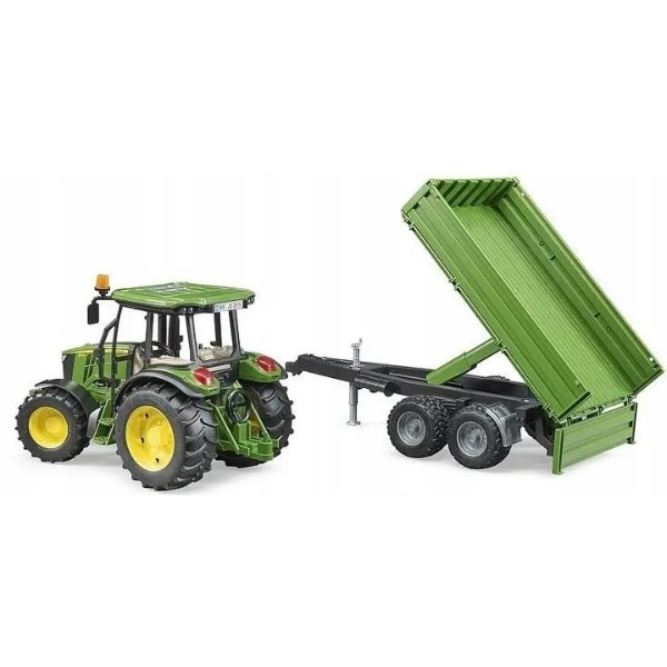 Фото - Наземна будівельна техніка BRUDER Трактор John Deere з причіпом (02108)