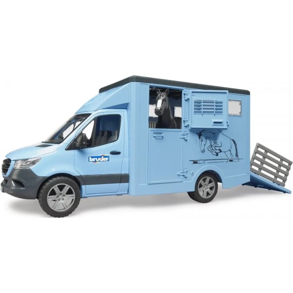 Фото - Автотранспорт BRUDER MB Sprinter для первезення тварин з конем (02674)