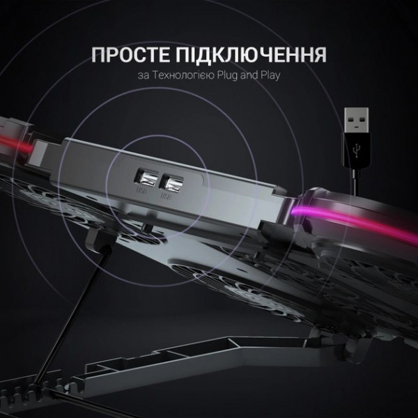 Фото - Підставка під ноутбук охолоджуюча GamePro CP770 Black