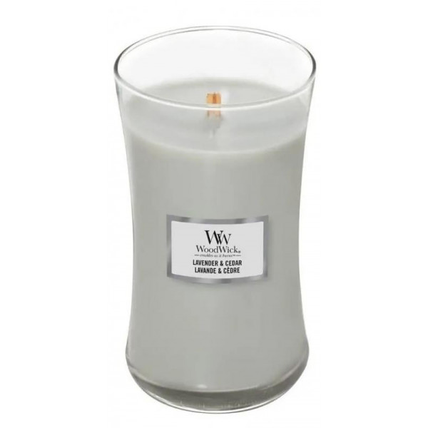 Фото - Свеча стекло Woodwick Large Lavender & Cedar (Лаванда с Кедром) 609г (1666272E)