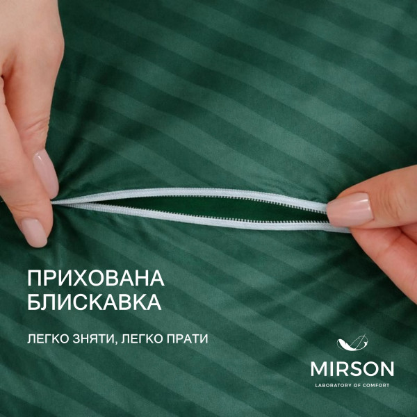 Фото - Подушка ортопедическая MirSon №4081 Satin Stripe 30-0017 Green MEN (2200006422938)