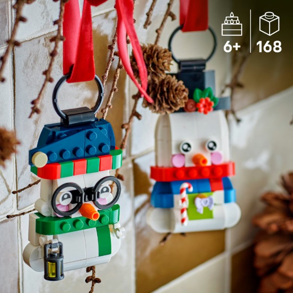 Фото - Конструктор LEGO Iconic Прикраси зі сніговиком (40812)