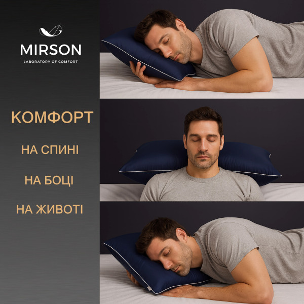Фото - Подушка ортопедическая MirSon №4093 Delicate Satin 4052 Ocean Men 59х43х12 см (2200006423072)