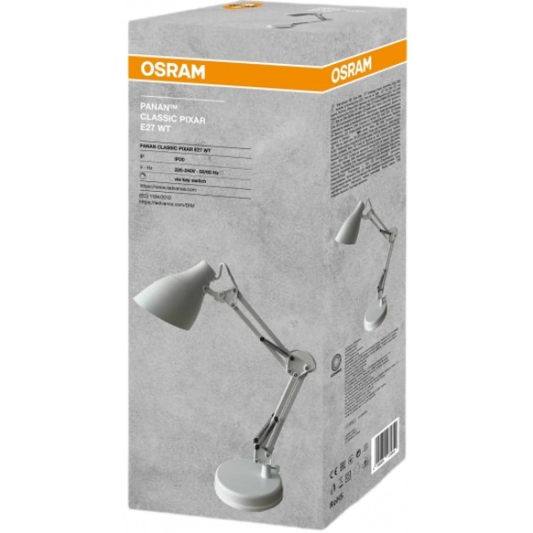 Фото - Настольная лампа Osram Panan CLASSIC PIXAR E27 White (4099854475849)