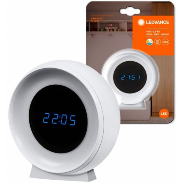 Фото - Нічник Ledvance NIGHTLUX CLOCK (4058075757721)