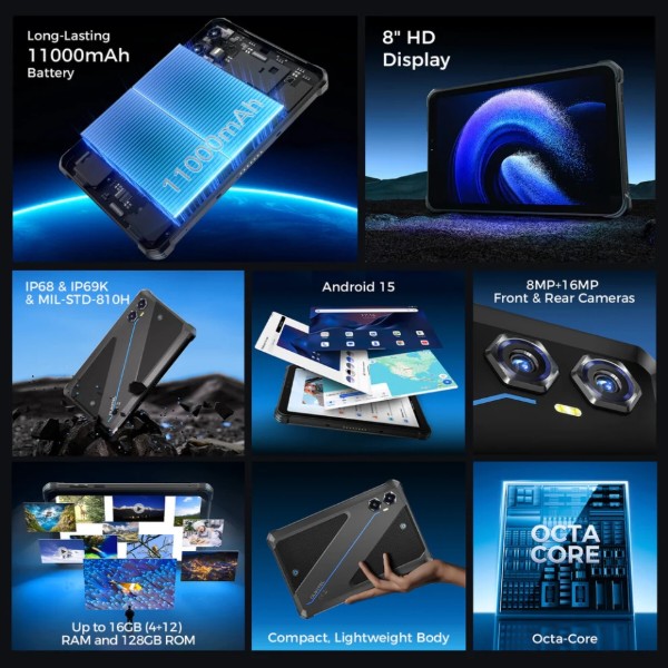 Фото - Планшет OUKITEL RT3 Plus 8'' 4/128GB LTE Blue