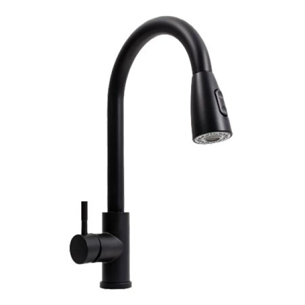 Фото - Кухонний змішувач Platinum F001B чорний (з висувним виливом) Фото - Кухонний змішувач Platinum F001B чорний (з висувним виливом)