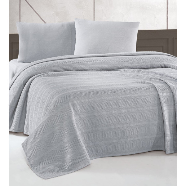 Фото - Покрывало двуспальное Zastelli Gray Waffle 200х220 см (21618)