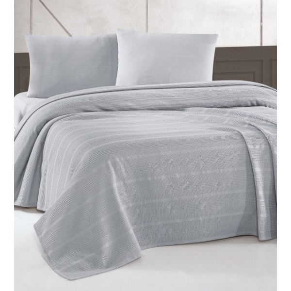 Фото - Покрывало полуторное Zastelli Gray Waffle 160х220 см (21610)