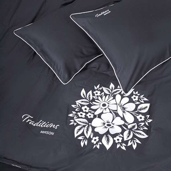 Фото - Комплект постільної білизни MirSon Сатин ELIT 0240 Iron grey "Traditions" 175х210 (2200010537772)