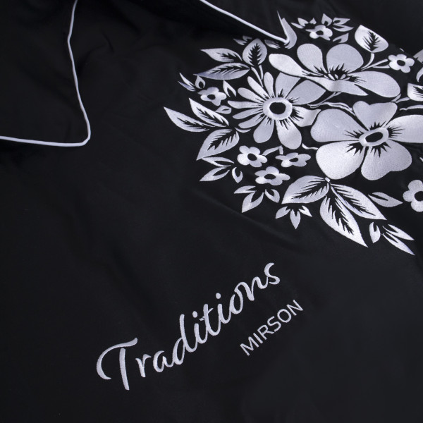 Фото - Комплект постільної білизни MirSon Сатин ELIT 0055 Black Pearl "Traditions" 175х210 (2200008706166)