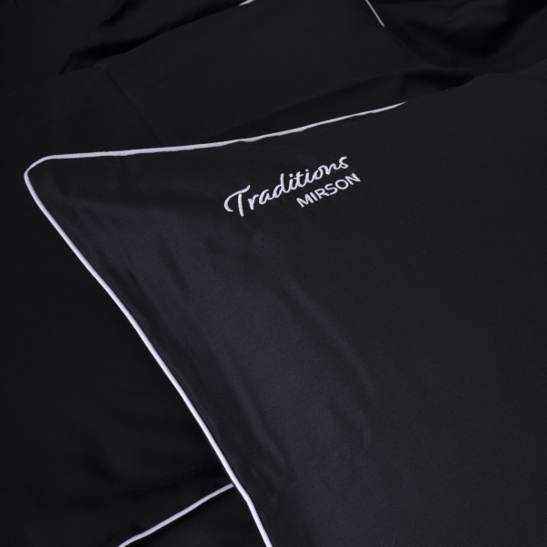 Фото - Комплект постільної білизни MirSon Сатин ELIT 0055 Black Pearl "Traditions" 175х210 (2200008706166)