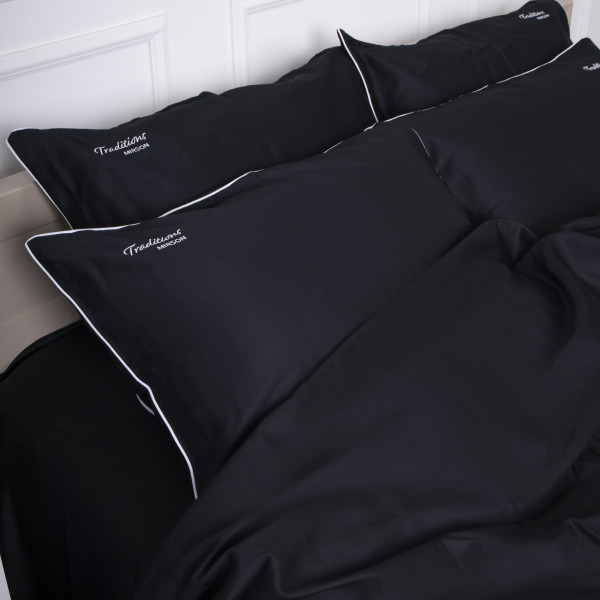 Фото - Комплект постільної білизни MirSon Сатин ELIT 0055 Black Pearl "Traditions" 175х210 (2200008706166)