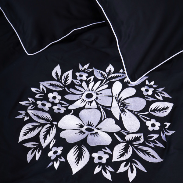 Фото - Комплект постільної білизни MirSon Сатин ELIT 0055 Black Pearl "Traditions" 175х210 (2200008706166)