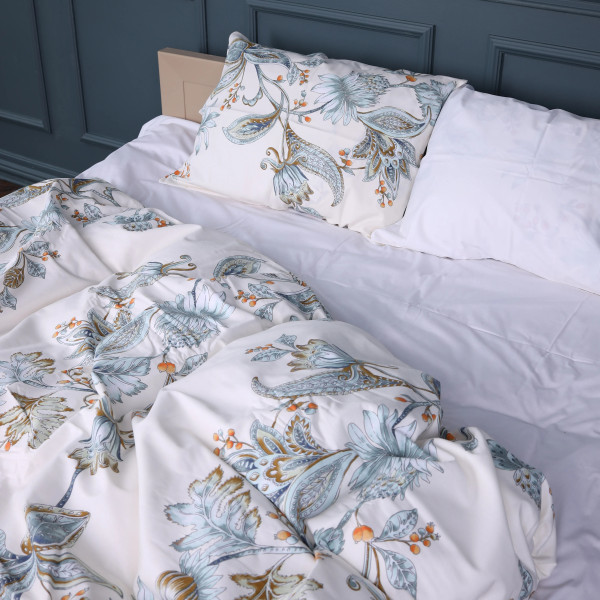 Фото - Комплект постільної білизни MirSon Сатин 22-1414 Flower Sketch 175х210 (2200011123479)