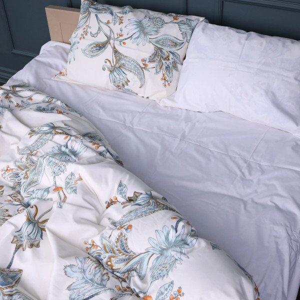 Фото - Комплект постільної білизни MirSon Сатин 22-1414 Flower Sketch 175х210 (2200011123479)