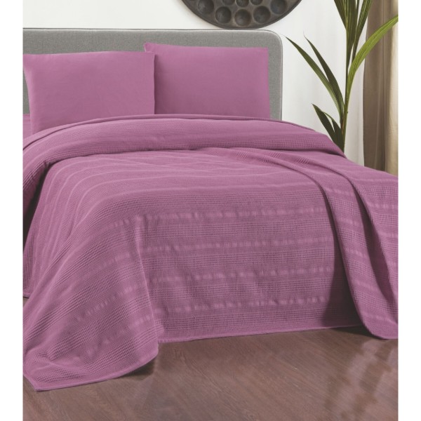 Фото - Покрывало двуспальное Zastelli Rose Waffle 200х220 см (21620)