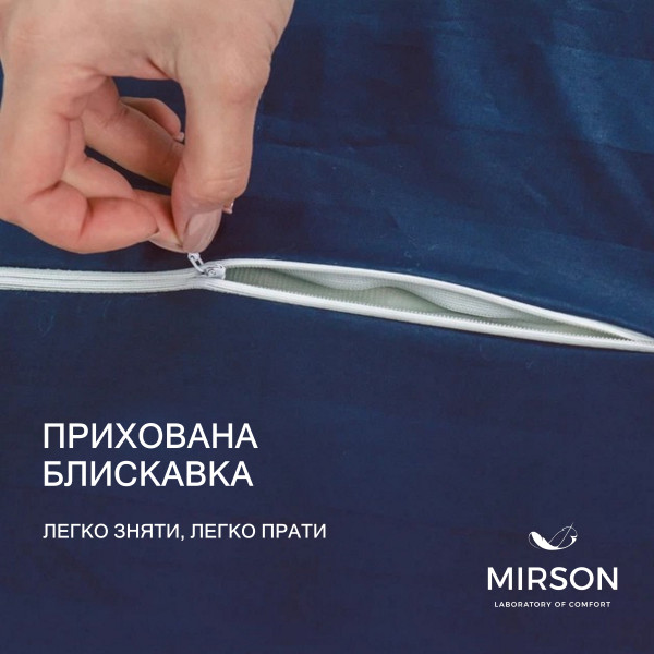 Фото - Подушка ортопедическая MirSon №4118 Noble Stripe Blue Sea 49х32х10.5 см (2200006423324)