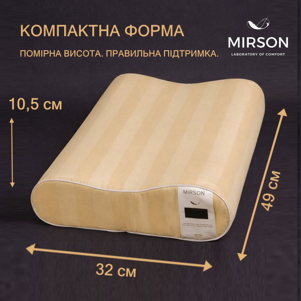 Фото - Подушка ортопедична MirSon №4120 Noble Stripe Сarmela 49х32х10.5 см (2200006423348)