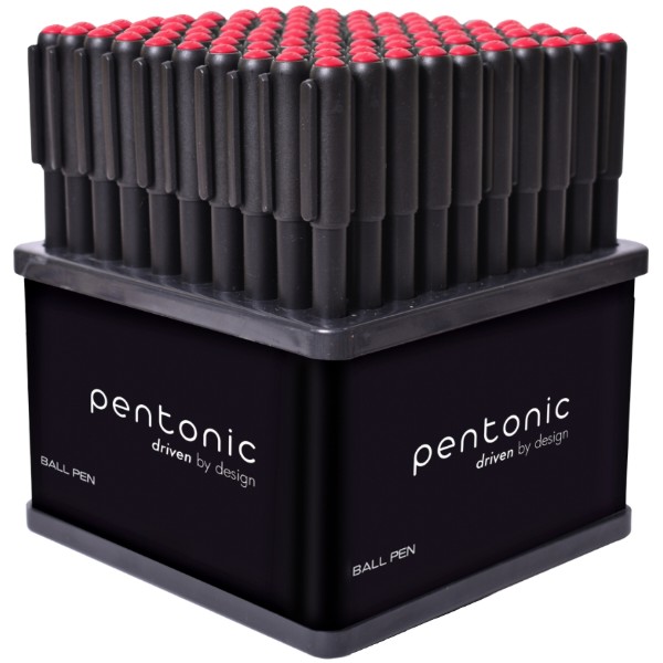 Фото - Набір ручок Linc Pentonic стенд 100 шт. червона 0,7 мм (8904106866473)